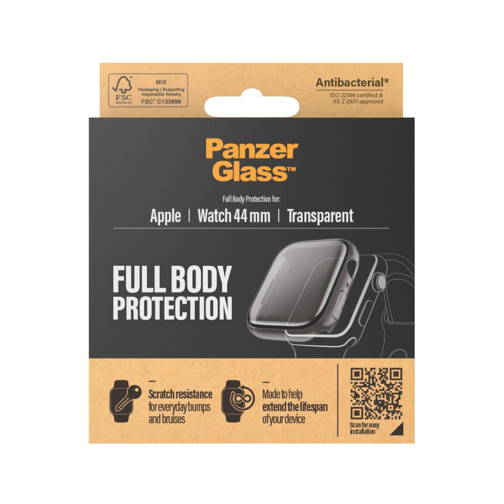 PanzerGlass® Full body Case Transparent Apple Watch SE 3 | SE | 6 | 5 | 4 | 44mm - Image 3