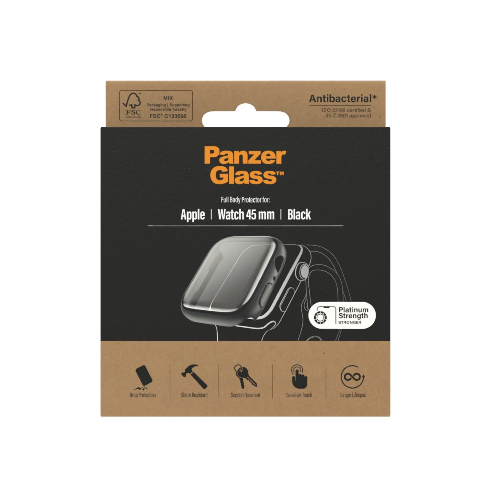 PanzerGlass® Full body Case Apple Watch Series 9 | 8 | 7 | 45mm | Sort - Image 3
