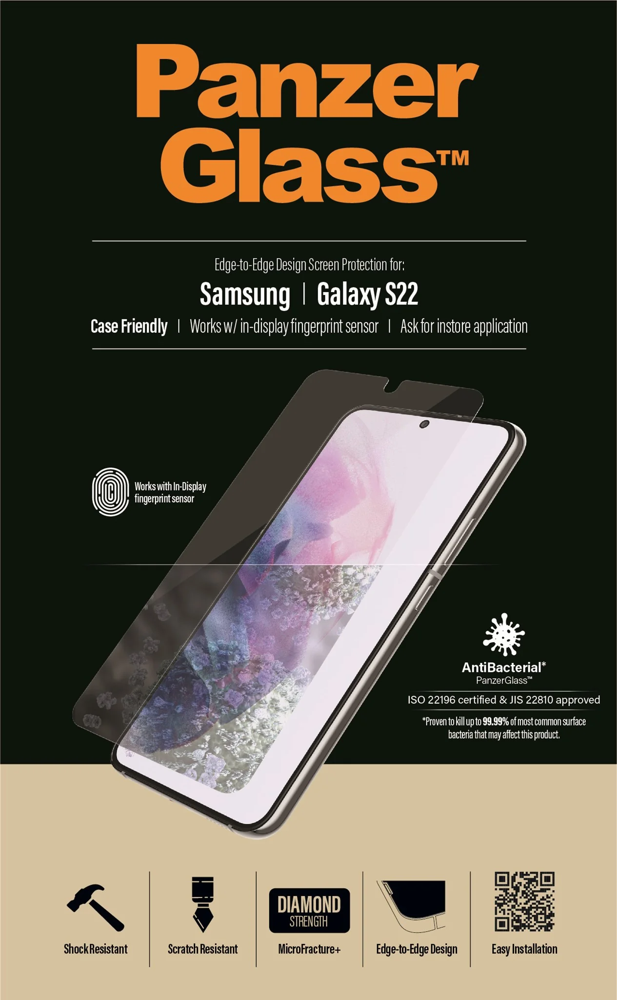 PanzerGlass® UltraForce1 Samsung Galaxy S22 5G | Skærmbeskyttelse - Image 9