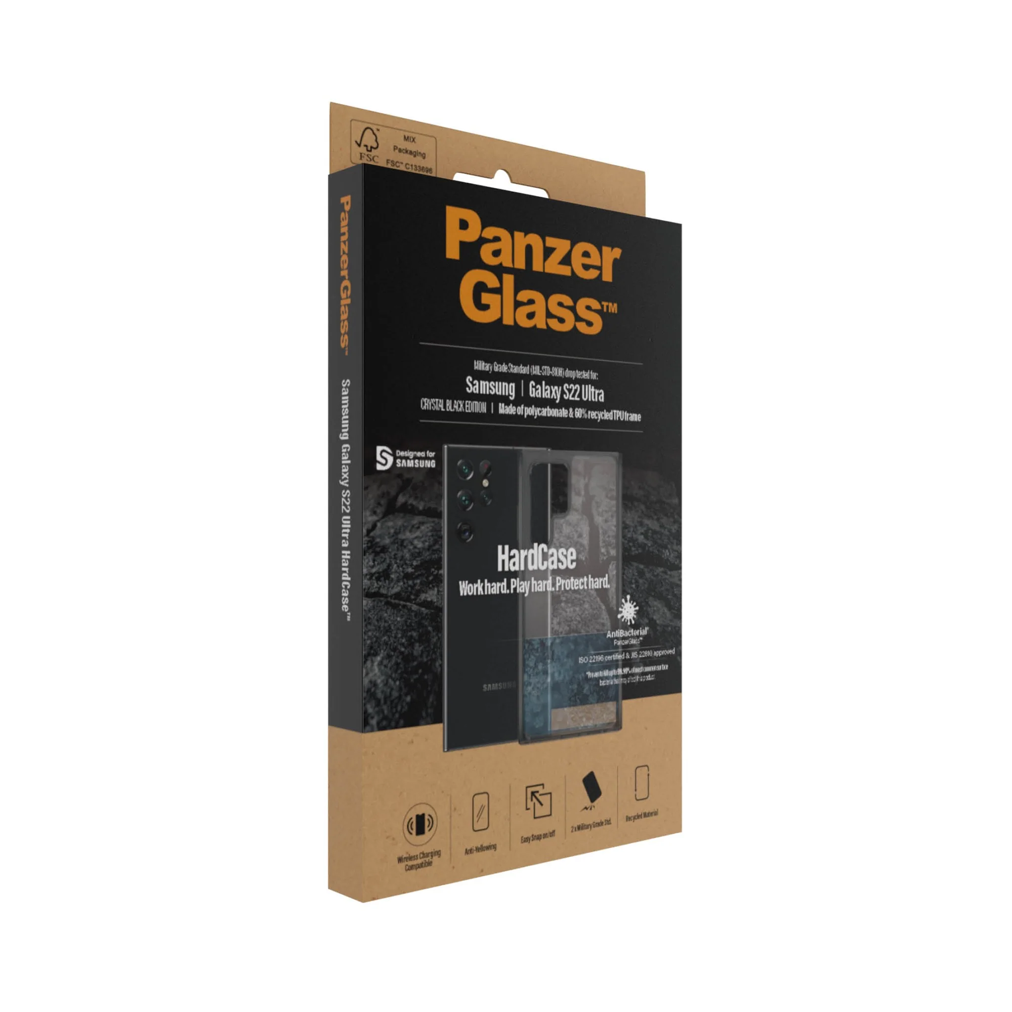PanzerGlass® HardCase Samsung Galaxy S22 Ultra 5G - Smokey Sort - Image 4
