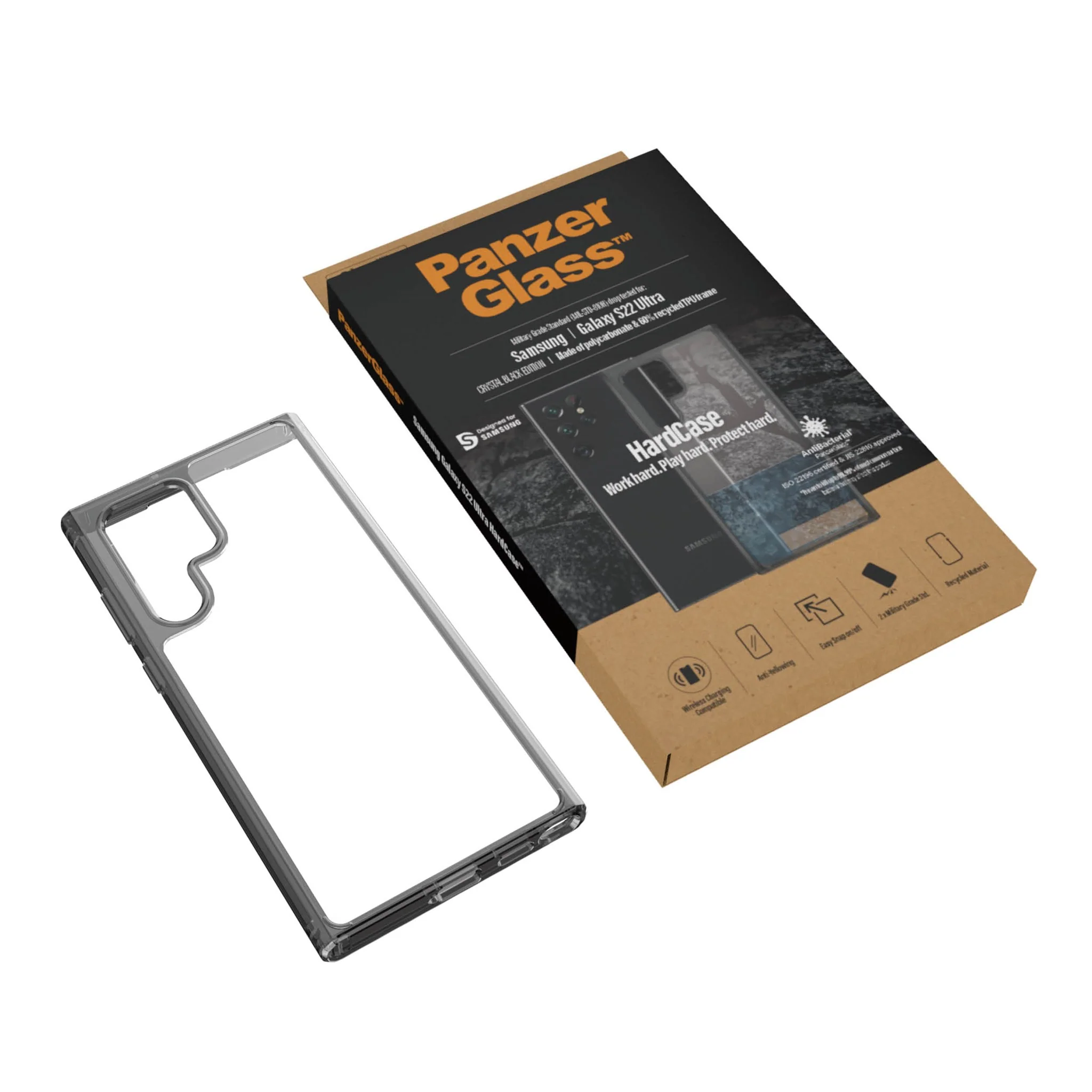 PanzerGlass® HardCase Samsung Galaxy S22 Ultra 5G - Smokey Sort - Image 5